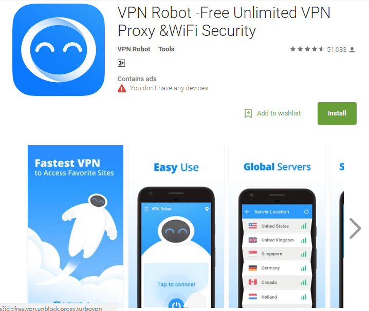 VPN ROBOT Best Free Unlimited VPN Apps for Android 2023 to Stay Private and Secure