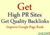 List of 15 High PR Sites to Get Quality Backlinks
